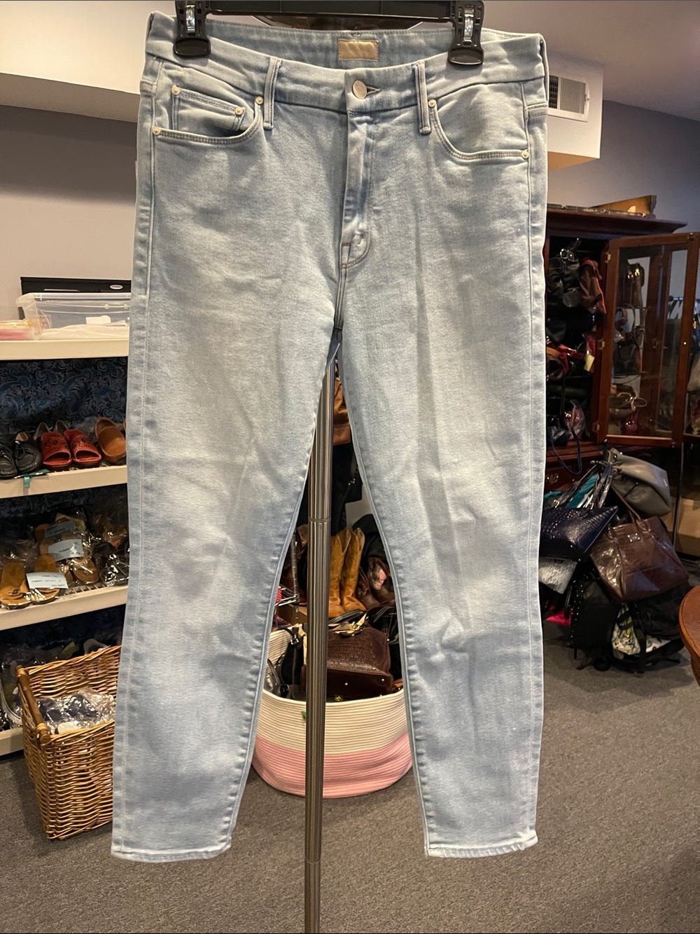 MOTHER Light Blue The Looker Crop Jeans Size 29 Wash “Swimming Pool Sunday”